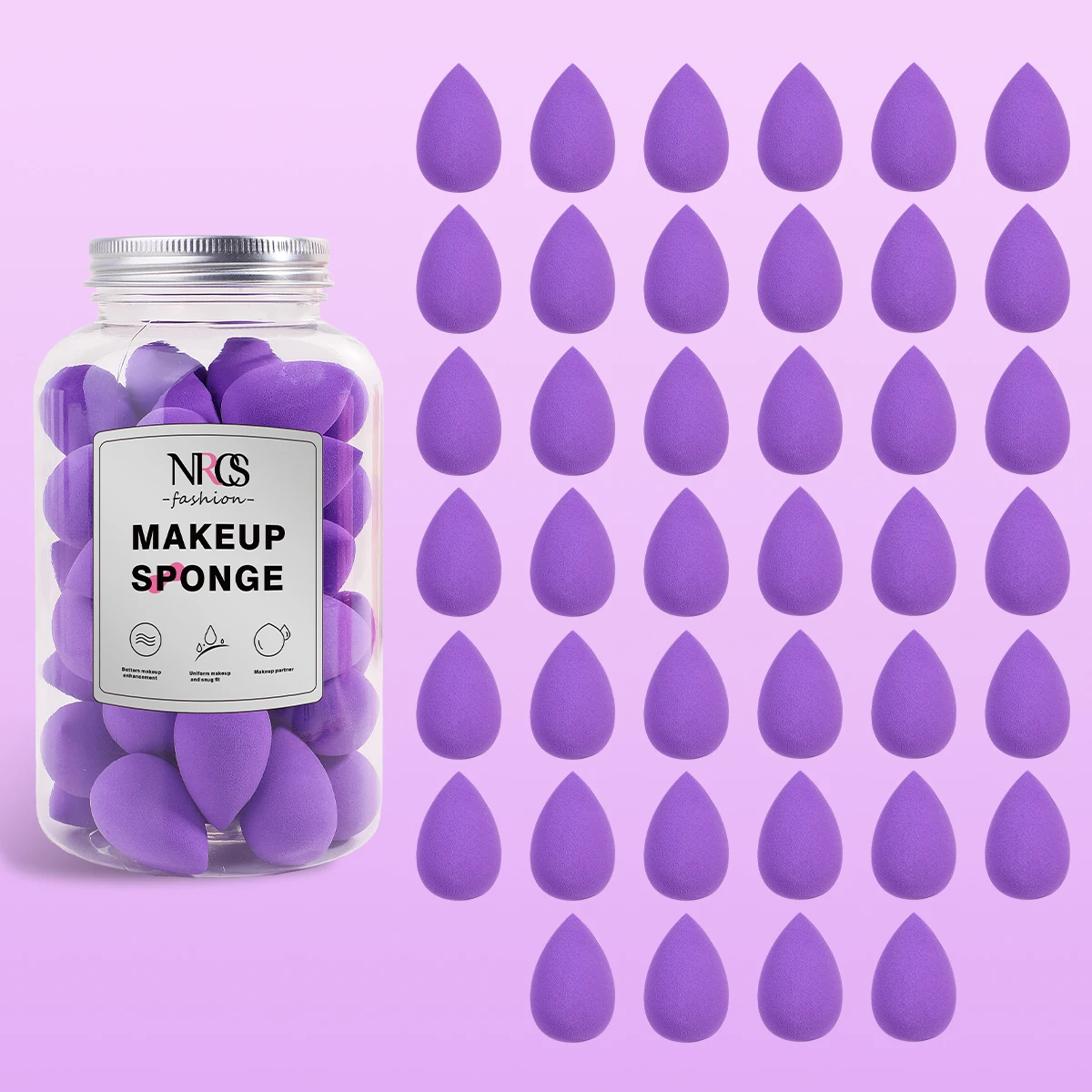 40 قطعة إسفنجة مكياج صغيرة على شكل قطرة ماء متعددة الوظائف، كرة تخزين واحدة للأساس، كونسيلر