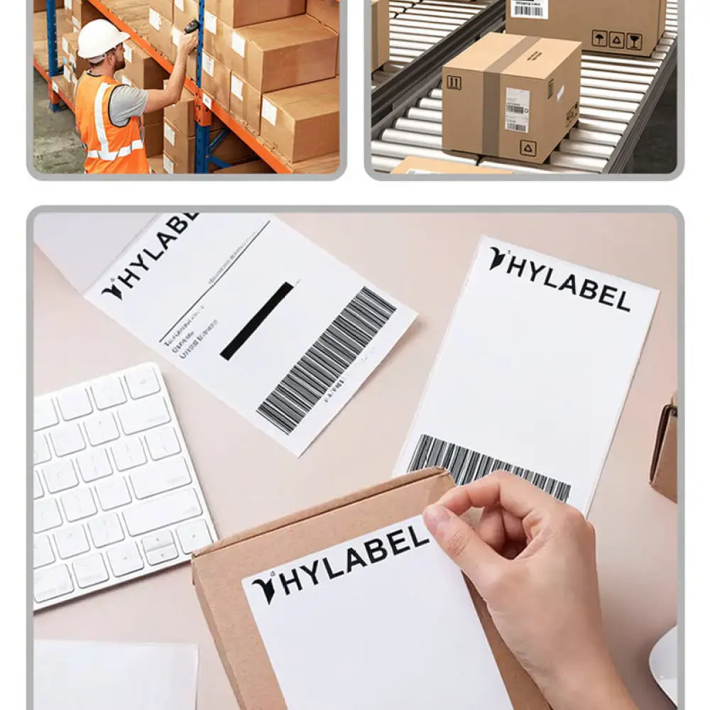 Fanfold Thermal Adhesive Paper For Shipping Labels Waterproof Scratch Resistant Stickers For Warehouse Courier Logistics