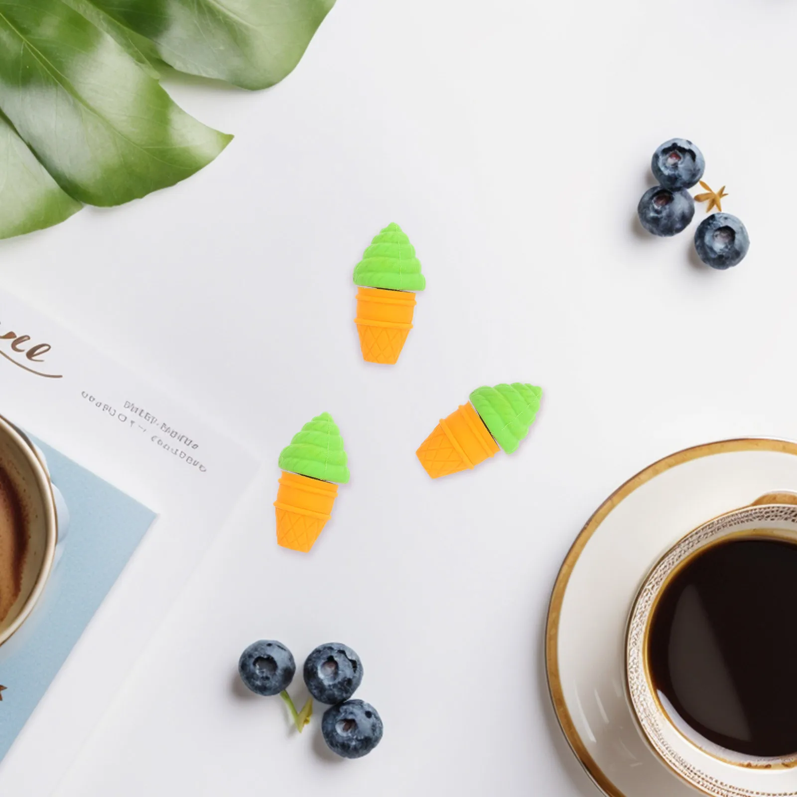 

30Pcs Adorable Ice Cream Erasers for Summer Theme Tpr Material Longlasting Decorative Classroom Rewards Erasers