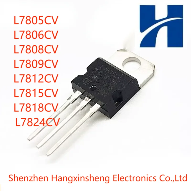 5Pcs L7805CV L7806CV L7808CV L7809CV L7812CV L7815CV L7818CV L7824CV Encapsulation TO-220 Original Genuine Linear Regulator Chip