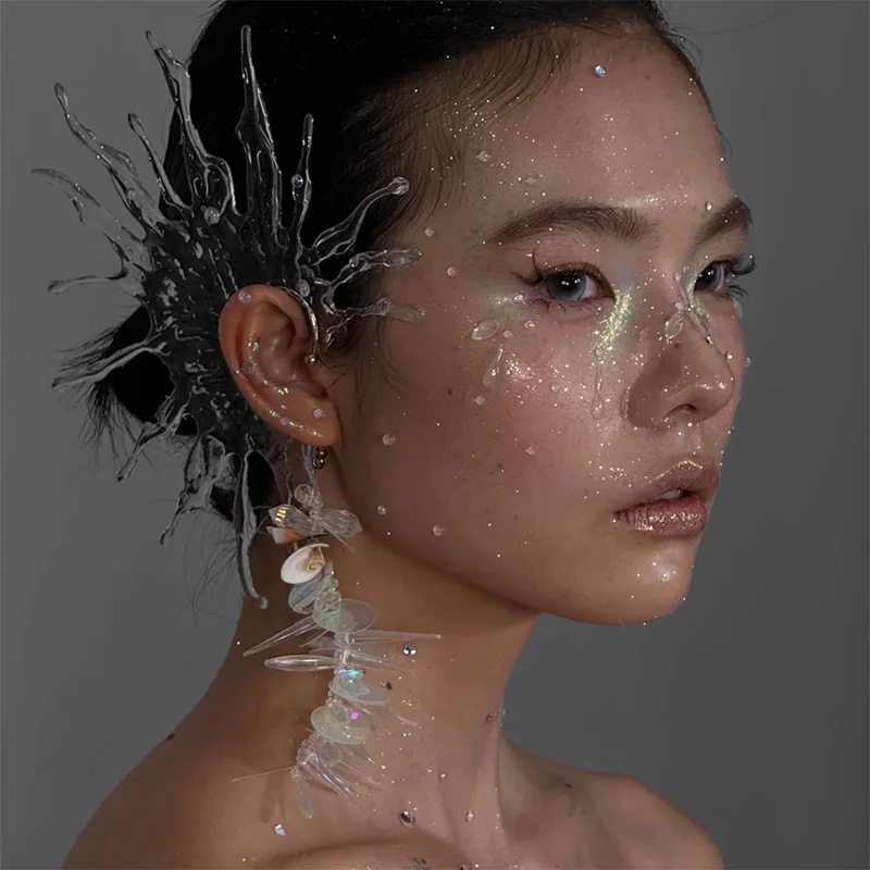 إكسسوارات مجوهرات أنيقة ذات تدفق سائل، أساور أذن للجنسين للنساء والرجال، مجوهرات أذن إبداعية لترقية الزي غير الرسمي والرسمي #5