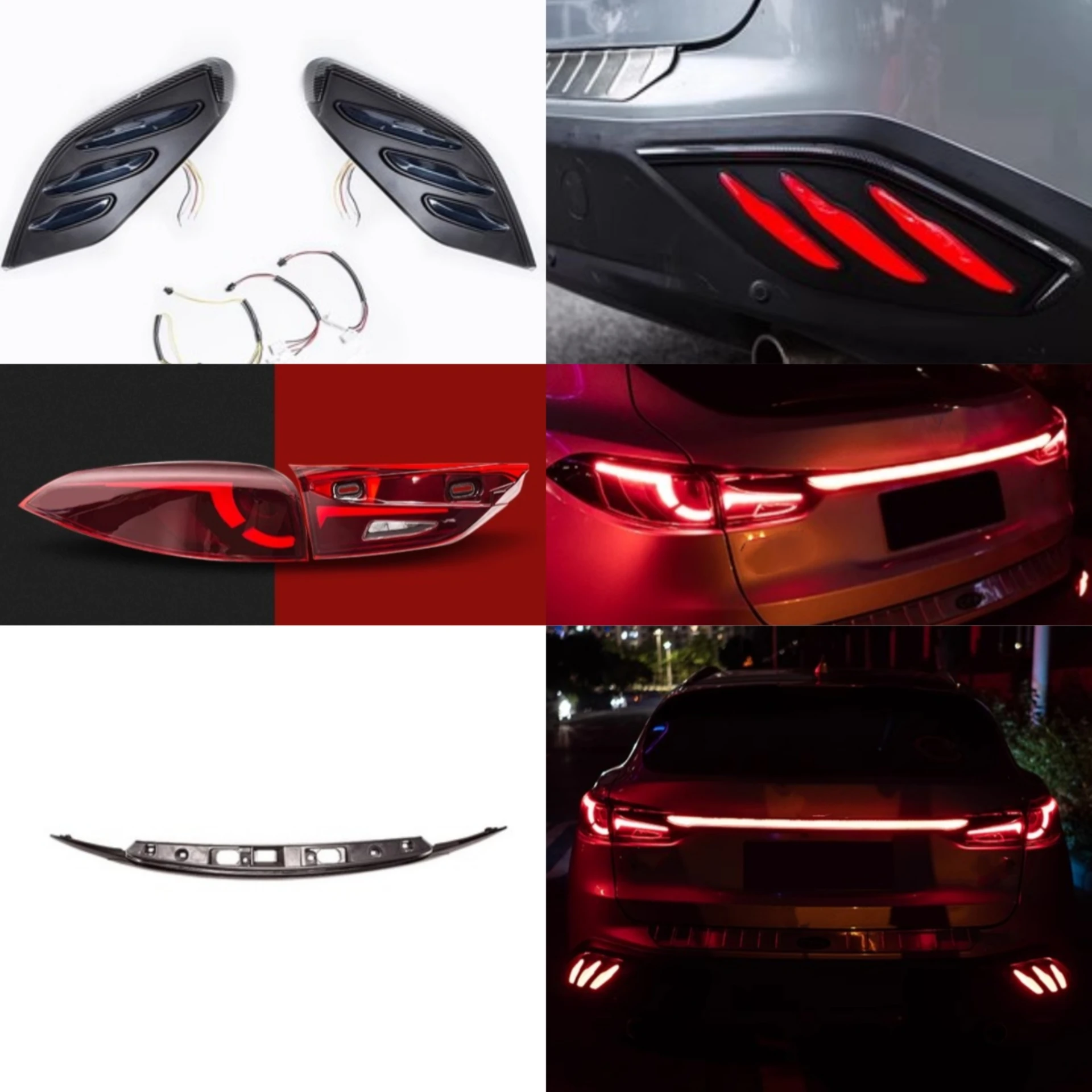 New Style Taillight Assembly Through Lamp for Mazda CX-4 16-19 Rear Bumper Light Modified Car Accessories