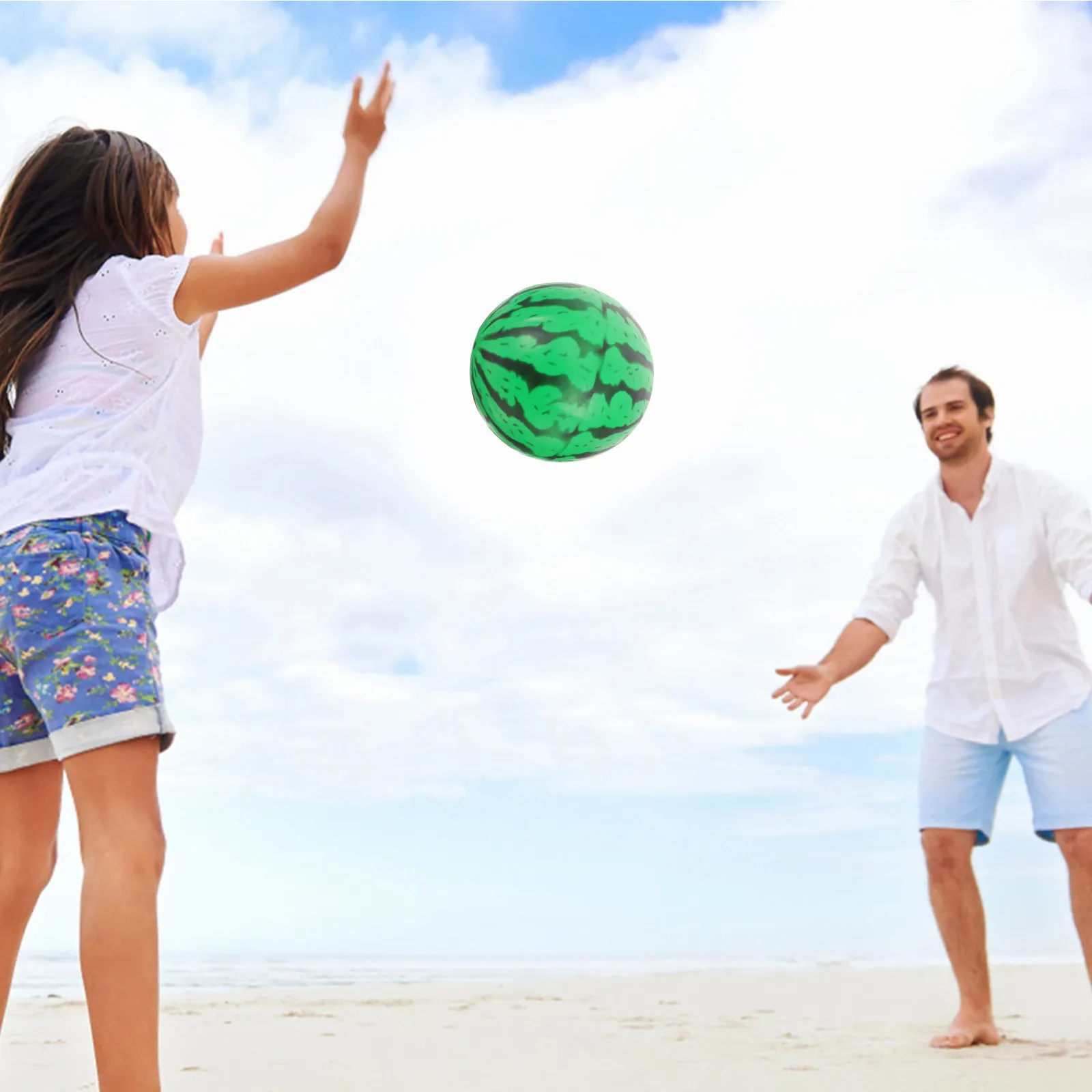 20Cm Watermelon PVC Inflatable Beach Ball Fun Pattern Bright Colors Ideal for Pool Parties Beach Days Lake Games Summer Outdoor