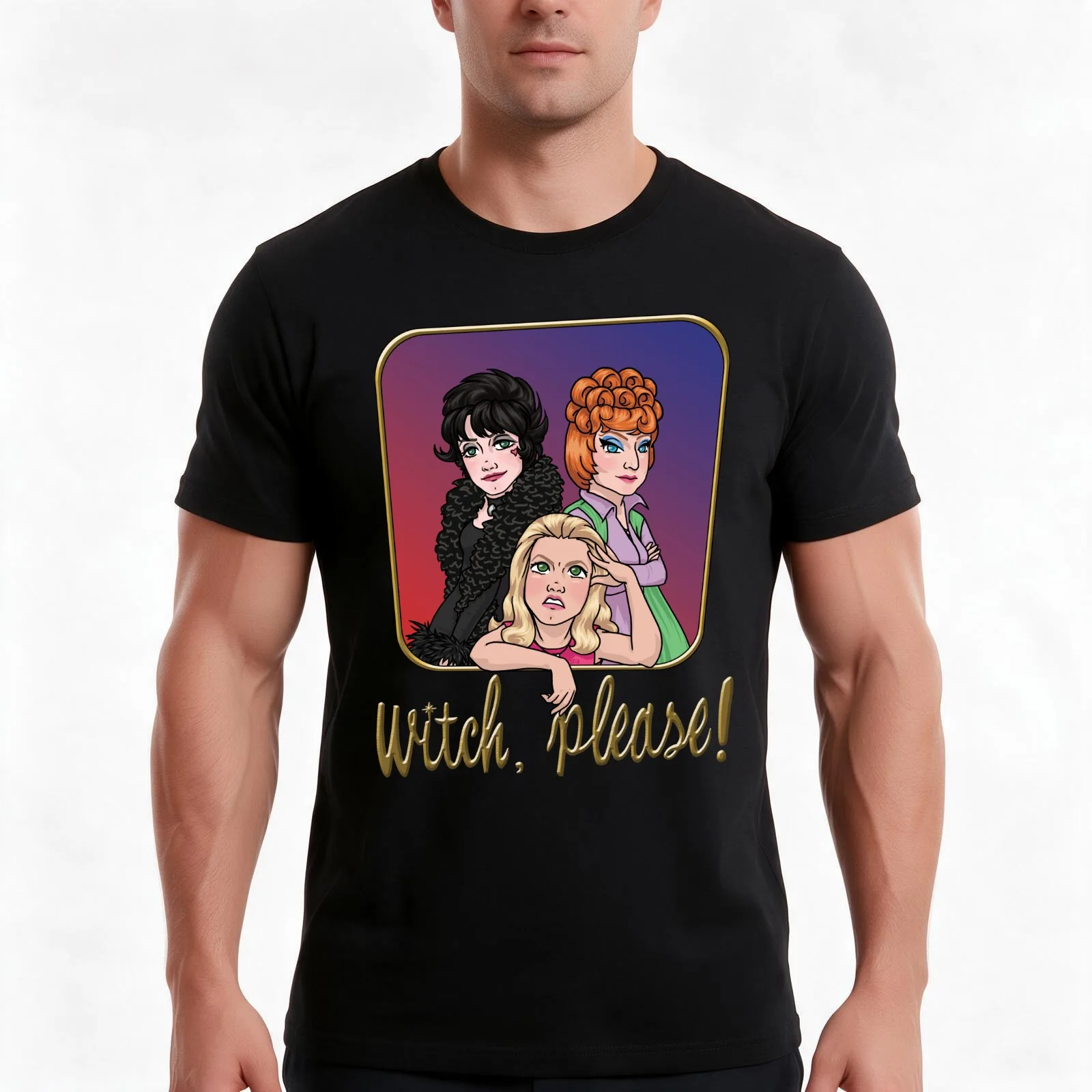 Bewitched - Witch Please! T-Shirt Summer Casual Cotton Tee Oversized Streetwear Tops Vintage Graphic Print Unisex Men Women