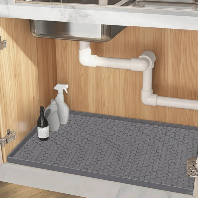 Kitchen Cabinet Waterproof Mat with Absorbent Properties and Silicone Material for Under the Sink Protection Silicone Mat