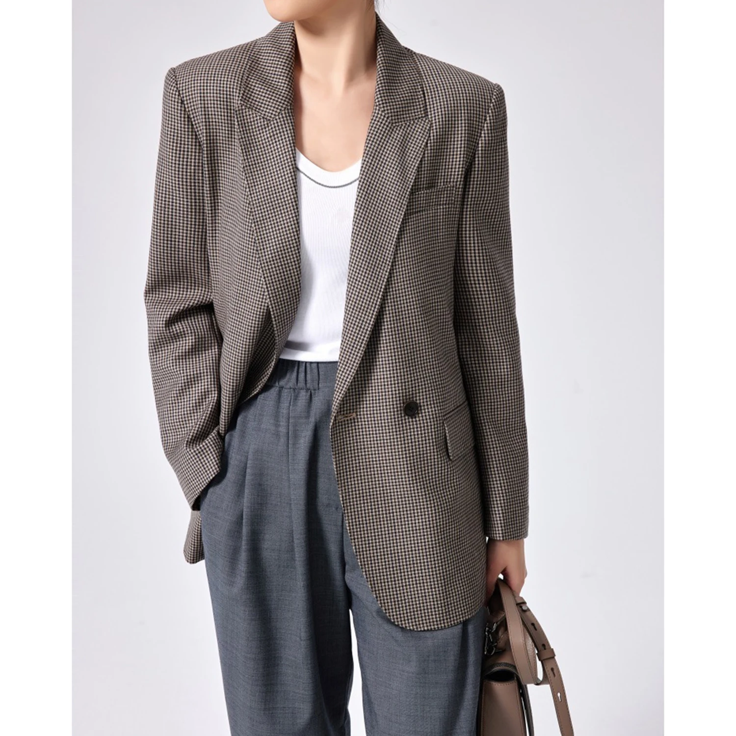 

Allingentle Women's Plaid Blazer Fashion Jacket Suit Blazer for Cocktail Party Daily Business Outfits Customize