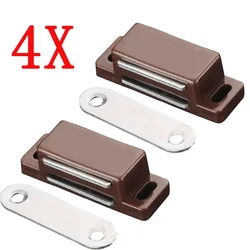 4 Sets Strong Door Magnetic Closer Cabinet Door Catches Latch Magnet Suction Bar Silence Non-flapping Cupboard Wardrobe DIY