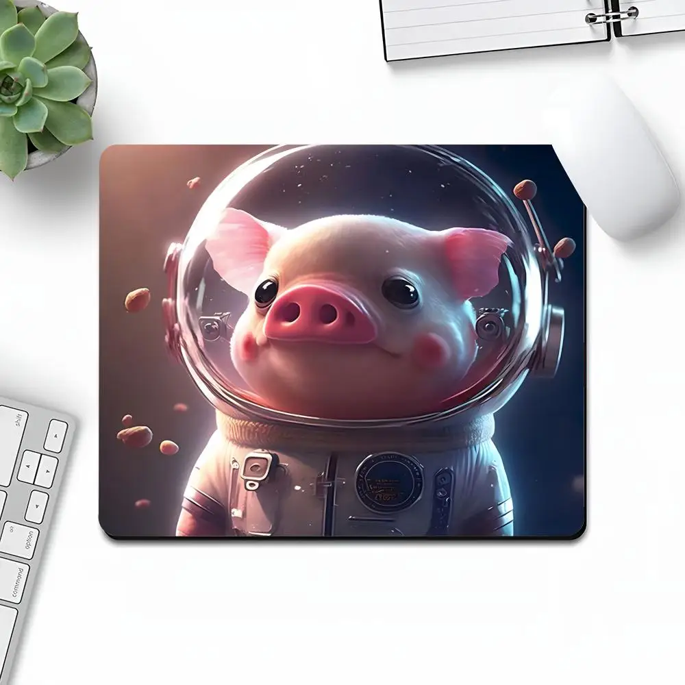 Animal Astronaut Space Mouse Pad Art Gaming Gamer Small Pearlescent Rubber Locking Edge Large Computer MousePad Laptop Desk Pad