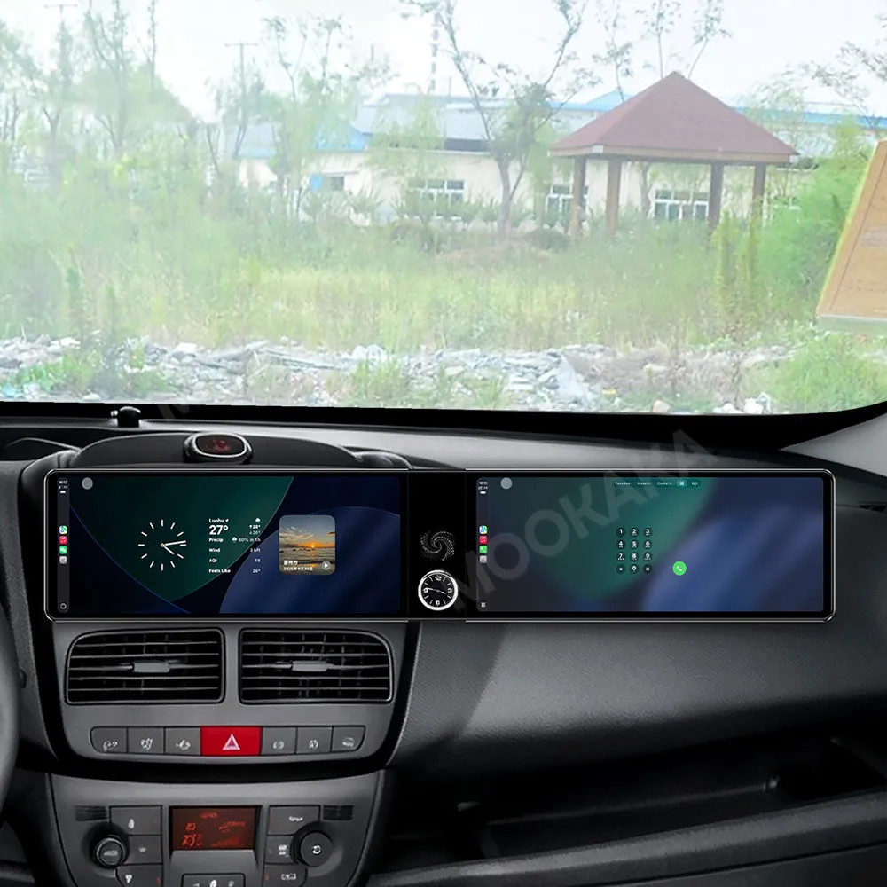 Android Auto Car Radio GPS Navigation For Fiat Doblo 2010-2015 Dual Screen Co-pilot 24.6 Inch Stereo Multimedia Carplay Headunit