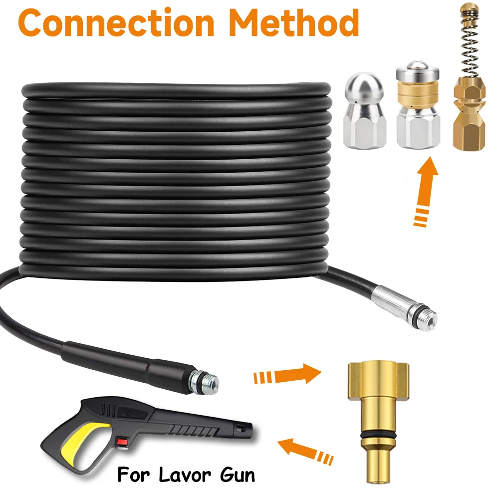 Сливная труба мойки высокого давления для молотка Lavor Parkside Vax Шланг для очистки канализации Комплект форсунок для канализационных вод Насадки для мойки
