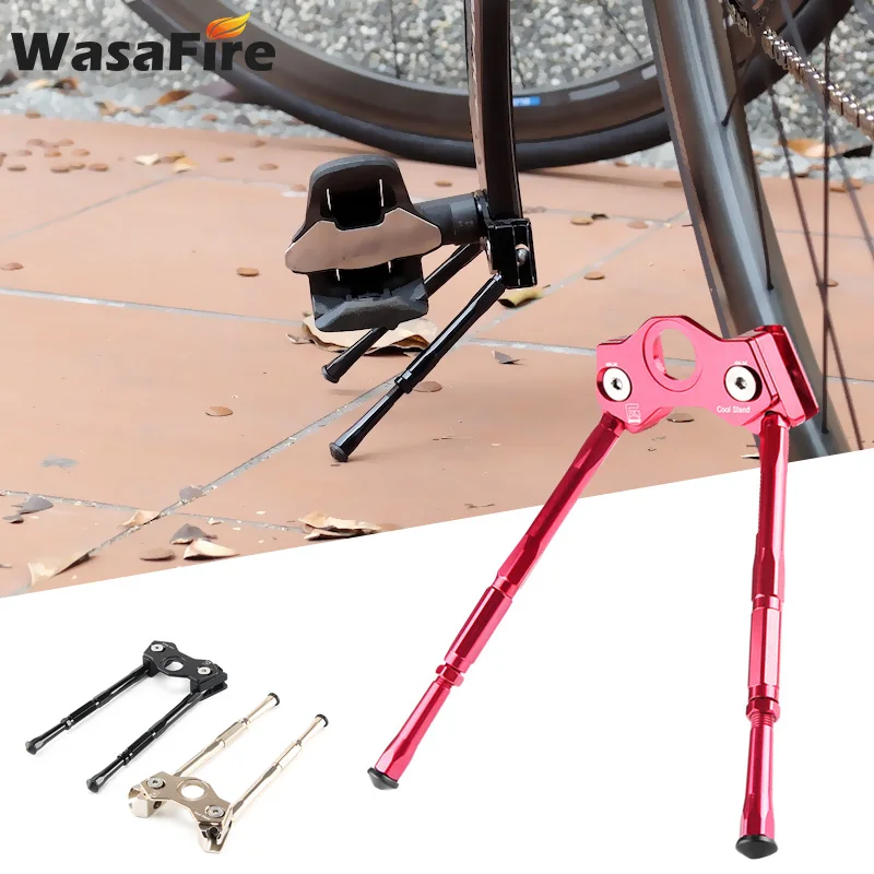 Adjustable Bicycle Crank Kickstand Road Mountain Bike Parking Rack Pedal Support Mini MTB Stand Foot Brace Cycling Parts