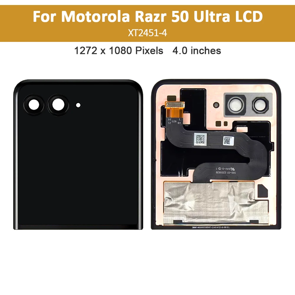 4,0 "Original Zweite Externe LCD Für Motorola Razr 50 Ultra XT2451-4 LCD Display Touchscreen Digitizer Montage Ersatz