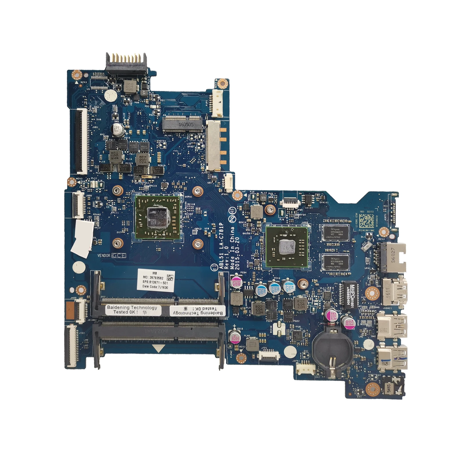 AKEMY LA-C781P Mainboard For HP Pavilion 15-AF 255 G4 Laptop Motherboard with A6-7310 CPU 100% Tested OK