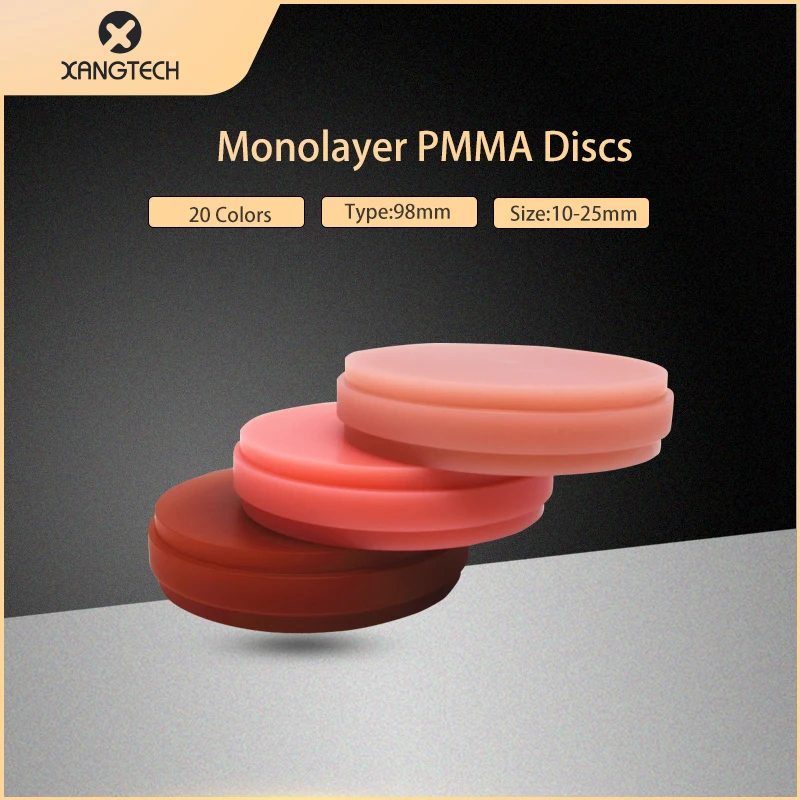 XANGTECH High Quality Professional 98mm Pink A B C CAD CAM Milling PMMA Block Disc  for Dental Lab