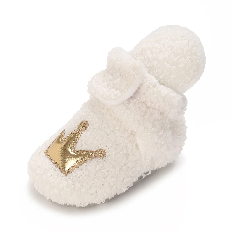 0-1 year old warm baby cotton boots winter thick plush baby snow boots cute casual soft soled casual walking shoes