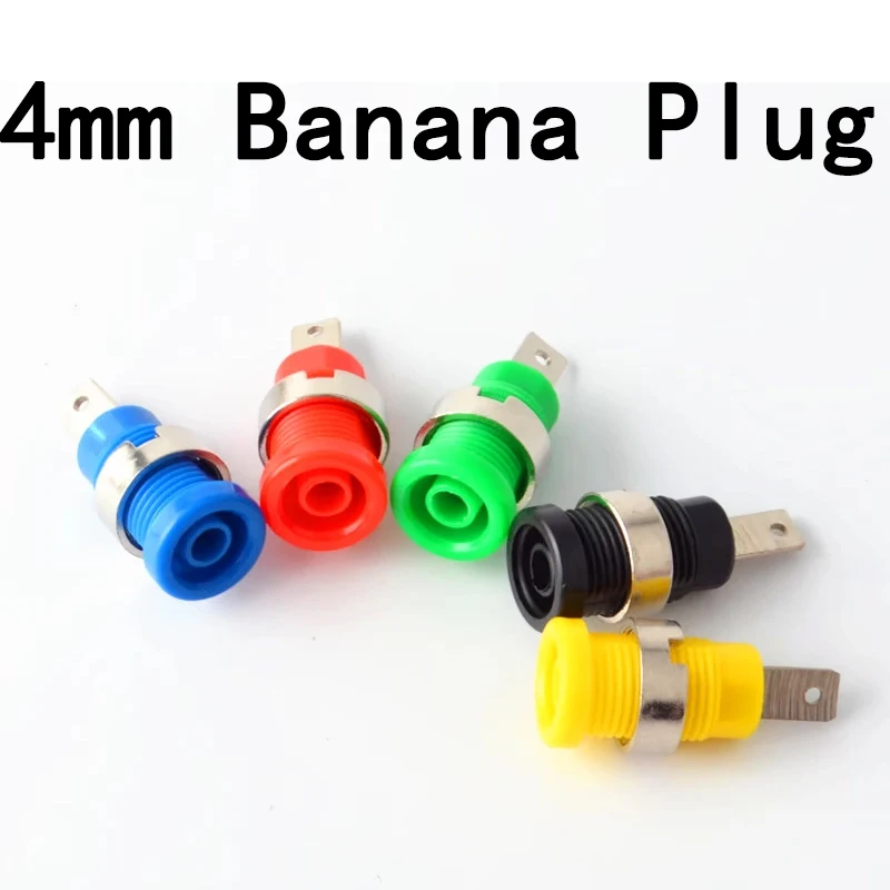 40PCS Insulated Safety 32A 4mm Banana Socket Terminal 5 Colors Female Jack Panel Mount Socket Binding Post Wire Connector