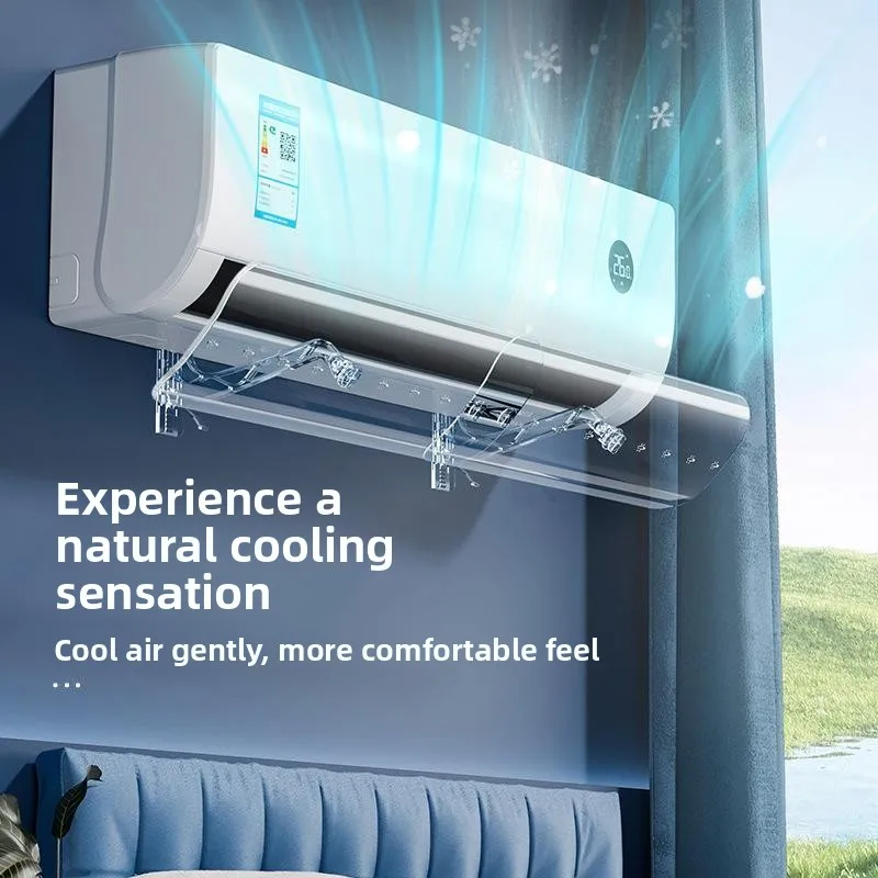 

Transparent Wall-Mounted Air Conditioner Wihield Retractable No Installation Needed Direct Blow Pre Vent Cover