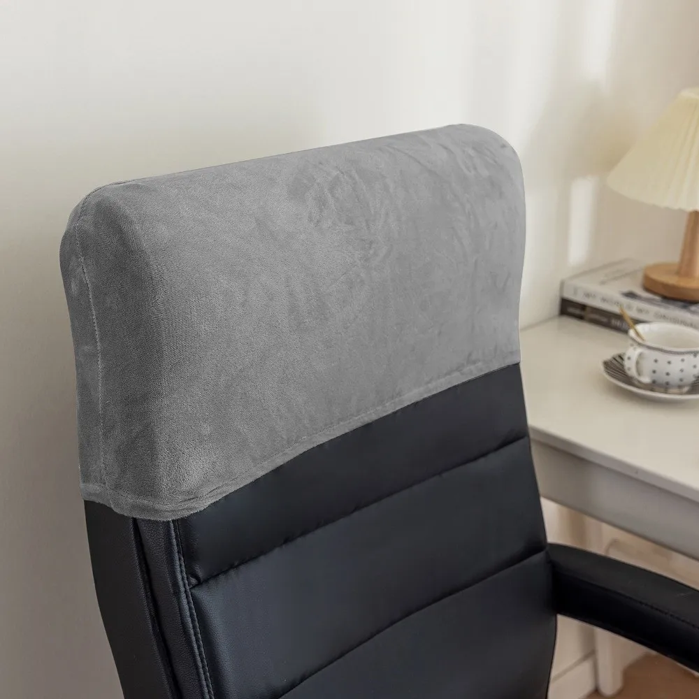 Dust-proof Chair Back Cover Solid Color High Elasticity Backrest Protector Velvet Comfortable Executive Chair Half Cover