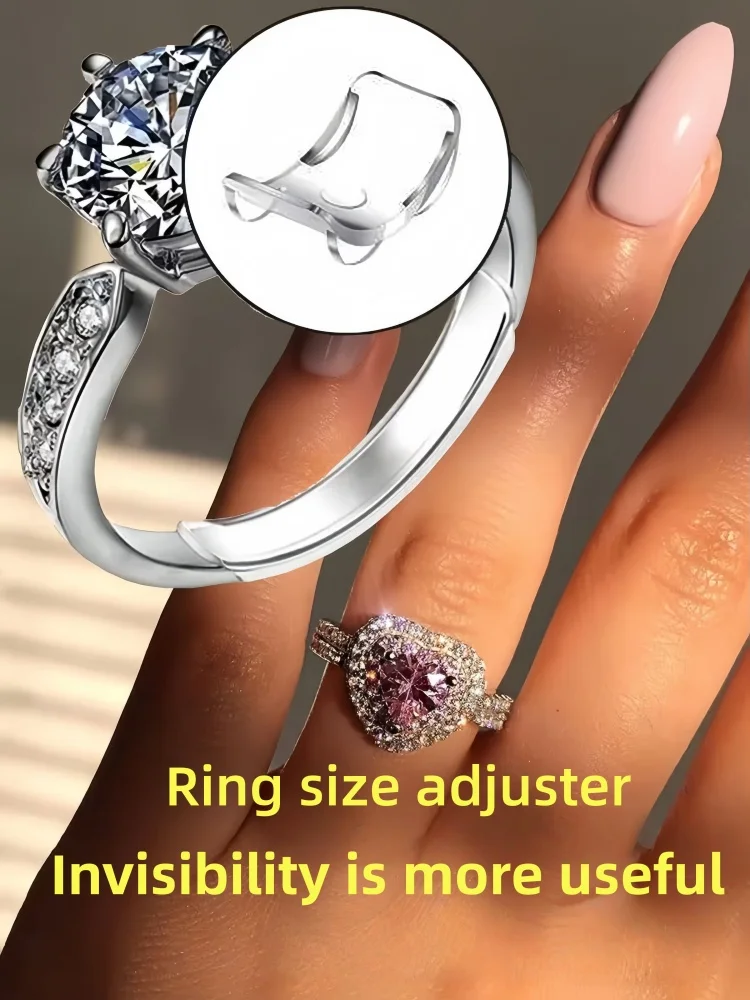 8 Sizes Silicone Invisible Clear Ring Sizer Anti-Loss Proof Invisible Ring Holder Retainer Shrinker for Large Rings
