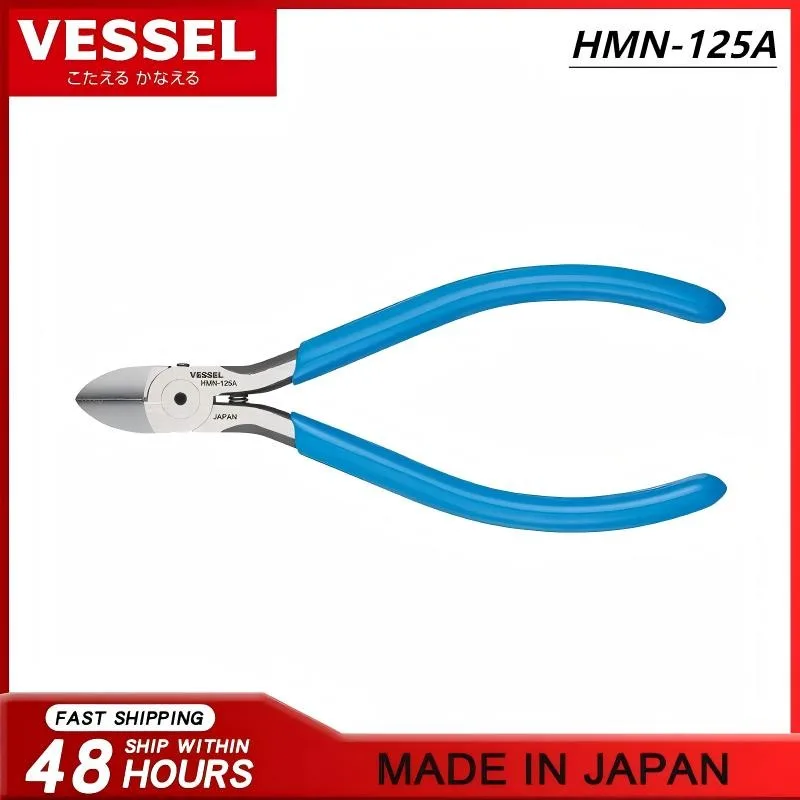 VESSEL HMN-125A Japan Import - 125mm Diagonal Plier/Cutter, Cuts Soft Iron/Copper/Standard Wire, Electro-Tool