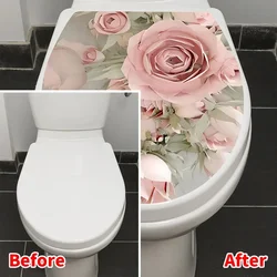3D Printed Flower View Decals WC Pedestal Pan Cover Sticker Toilet Stool Commode Sticker Home Decor Bathroon Decor