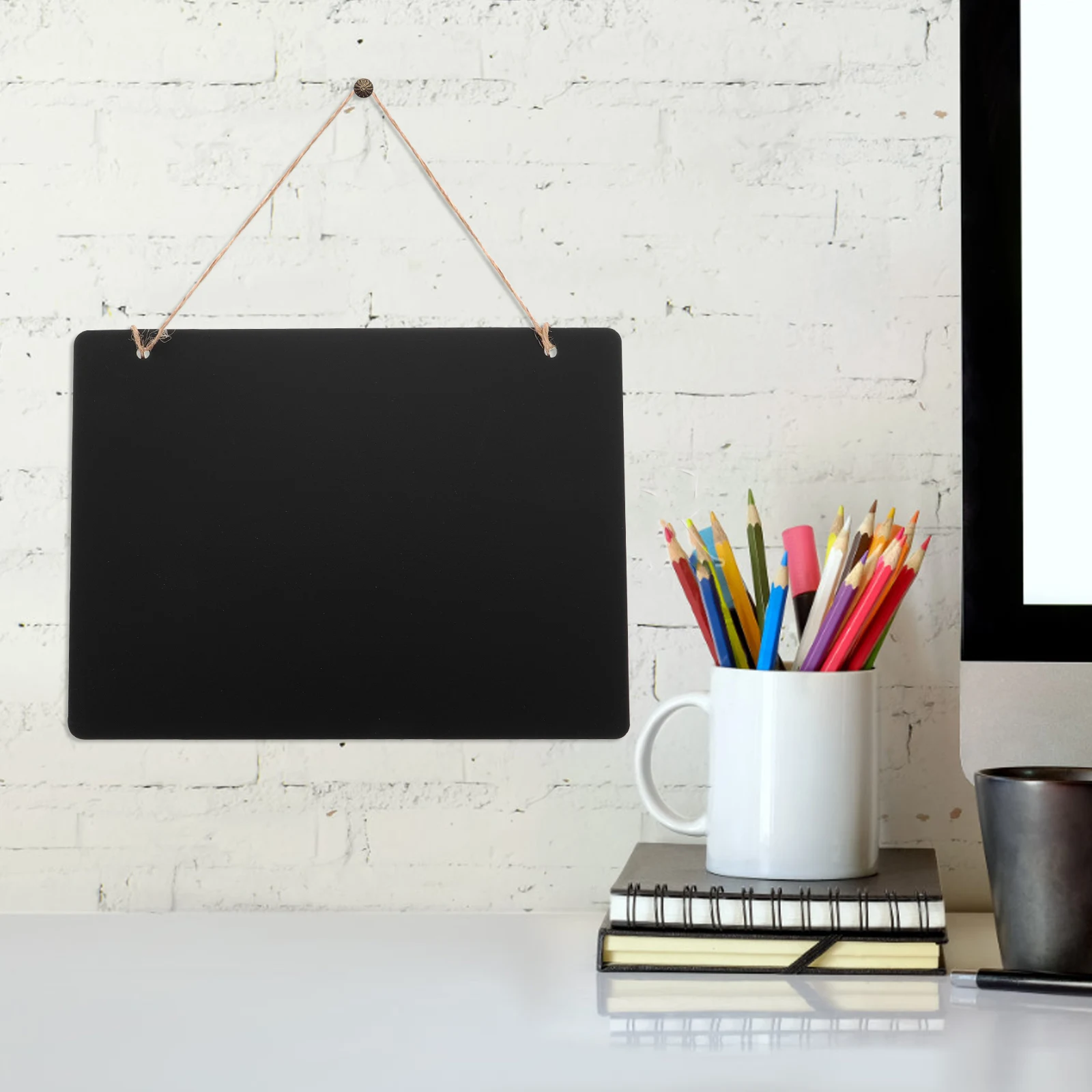 

Blackboard Decoration Hanging Sign Double Sided Chalkboard Message Board Wall Decor Display Notice Reusable Mini Sign Durability