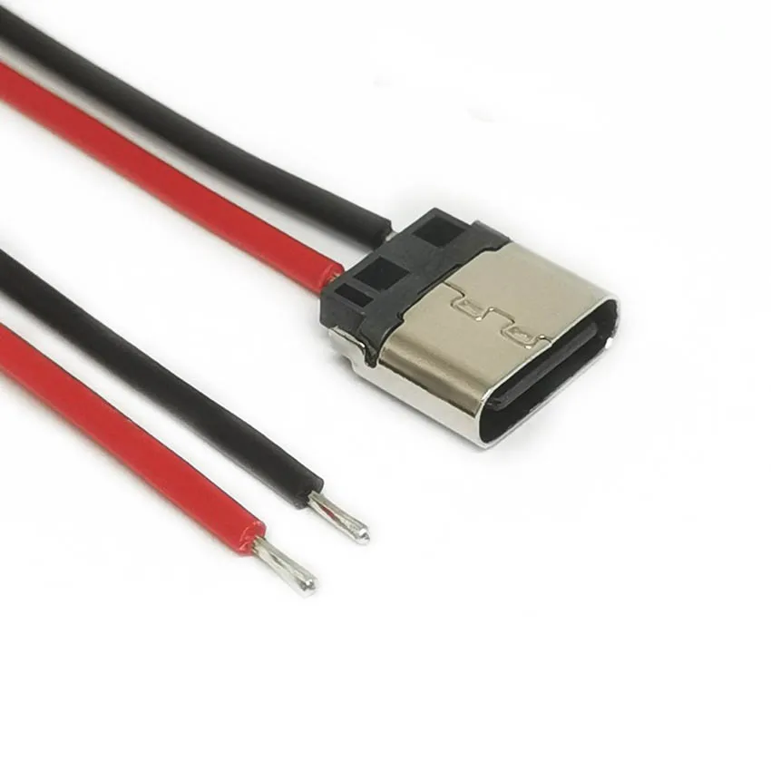 

10Pcs USB Type-C 2P Welding Wire Female Connector Cable For Mobile Phone Charging