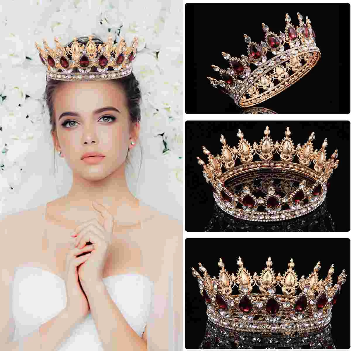 

Rhinestone Bridal Tiara Crown Hair Accessories Wedding Decor Nail Rhinestones Crystal Women Alloy Bride