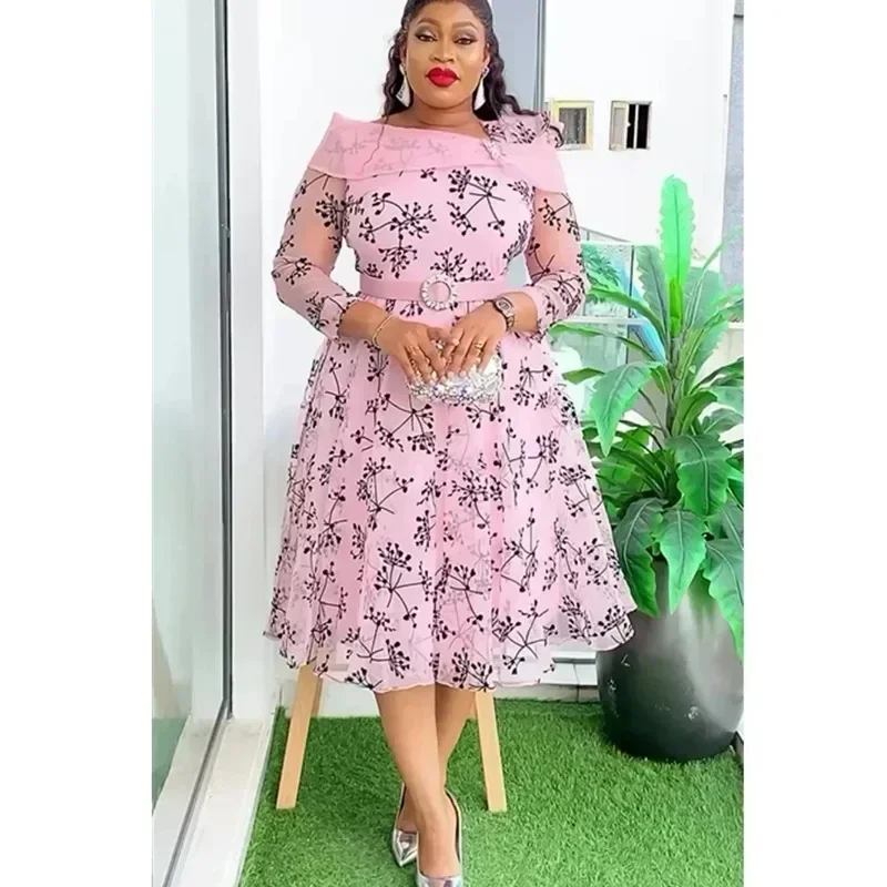 2025 Elegant African Dresses for Women Africa Clothing Plus Size Wedding Party Dress Dashiki Ankara Office Lady Outfit Robe