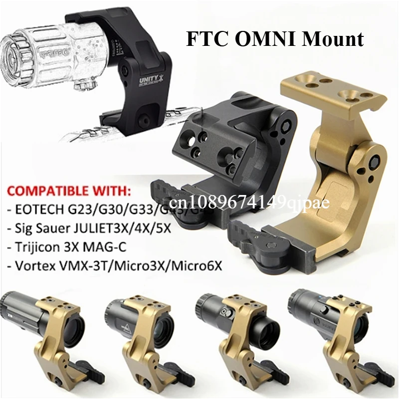 Tactical Unity FTC OMNI Magnifier Picatinny Mount w/FAST QD Lever Compatible Eotech G33/G43/G45 Vortex VMX-3T/Micro3X/Micro6X