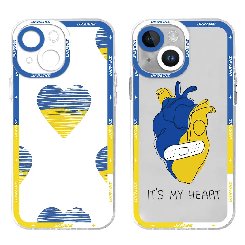 phone Soft case for iphone 11 14 13 cases 15 8 Plus XR 7 12 Pro 6S XS Max Mini X SE funda TPU Coque Ukraine Beautiful Line Love