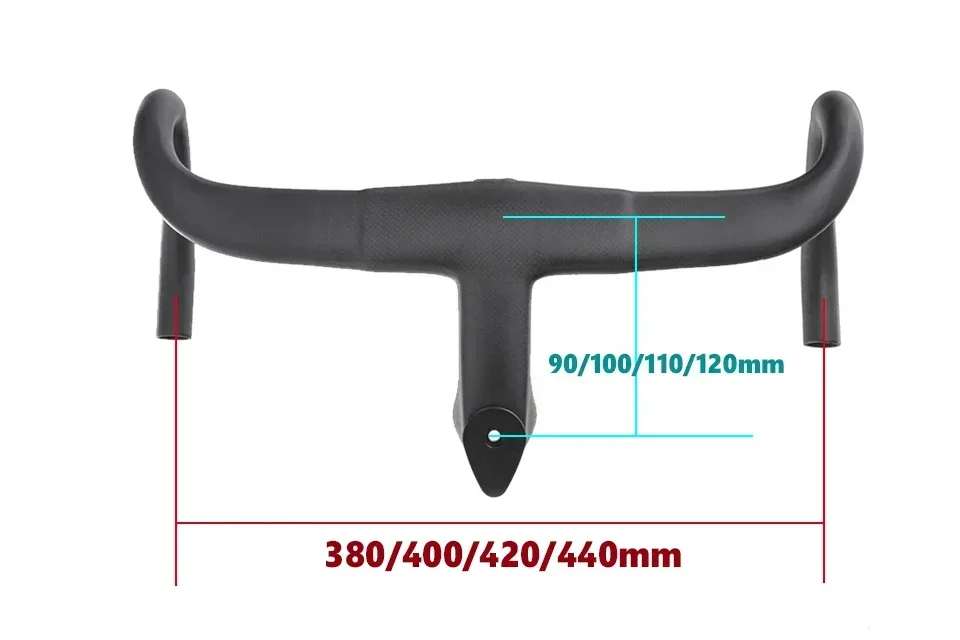 T800 Carbon Integrierter Lenker für F12 F14 Interne Kabelführung Aero Rennrad Vorbau 4 ° Flare 125 mm Tropfen 80 mm Tropfen – Detail 5