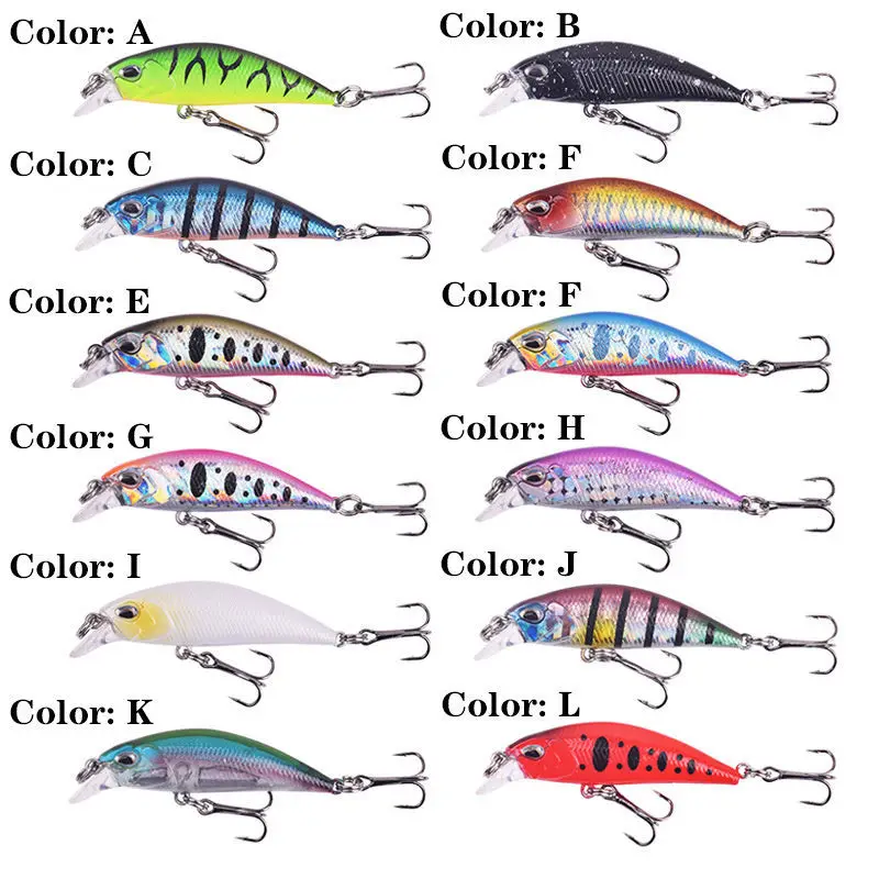 Mini Sinking Wobblers Minnow Fishing Lures 5.5cm/5.2g Trout Artificial Plastic Hard Bait Jerkbait Crankbait Bass Fishing Tackle