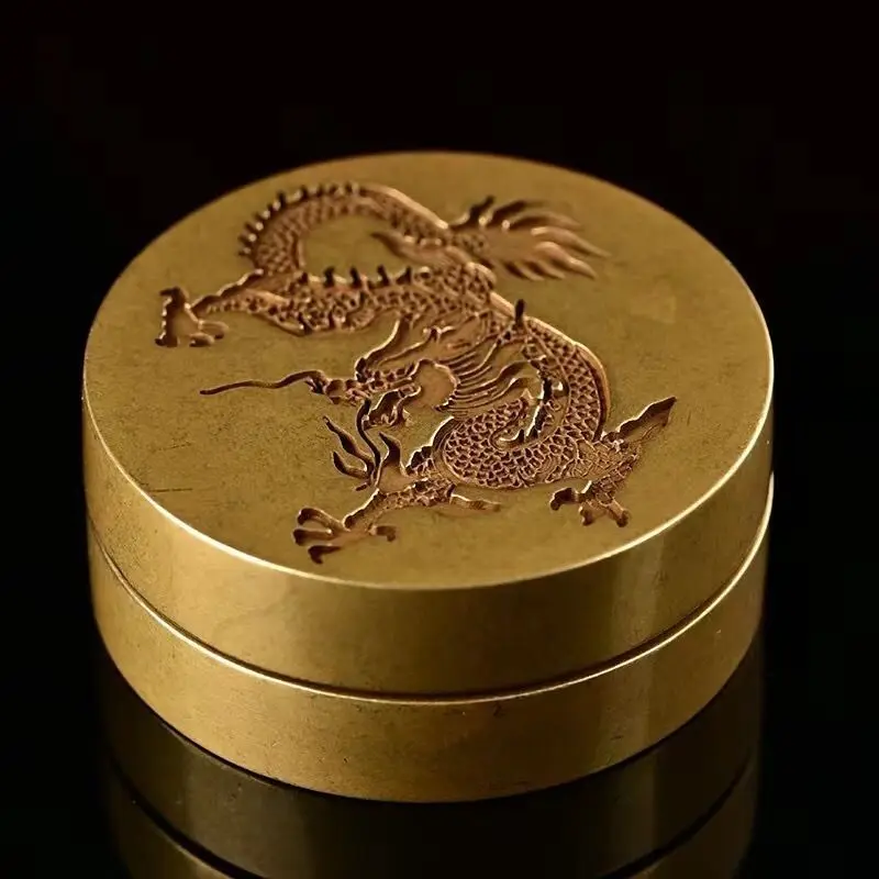 

Brass Dragon and Phoenix Fu Character Mold Paper Weight Paperweight Ornaments Calligraphy Supplies Pressed Paper Solid Copper St