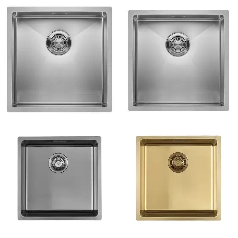 for European CE 304nm Bench Mounted Rectangle Single Slot Brushed Handmade Stainless Steel Sink