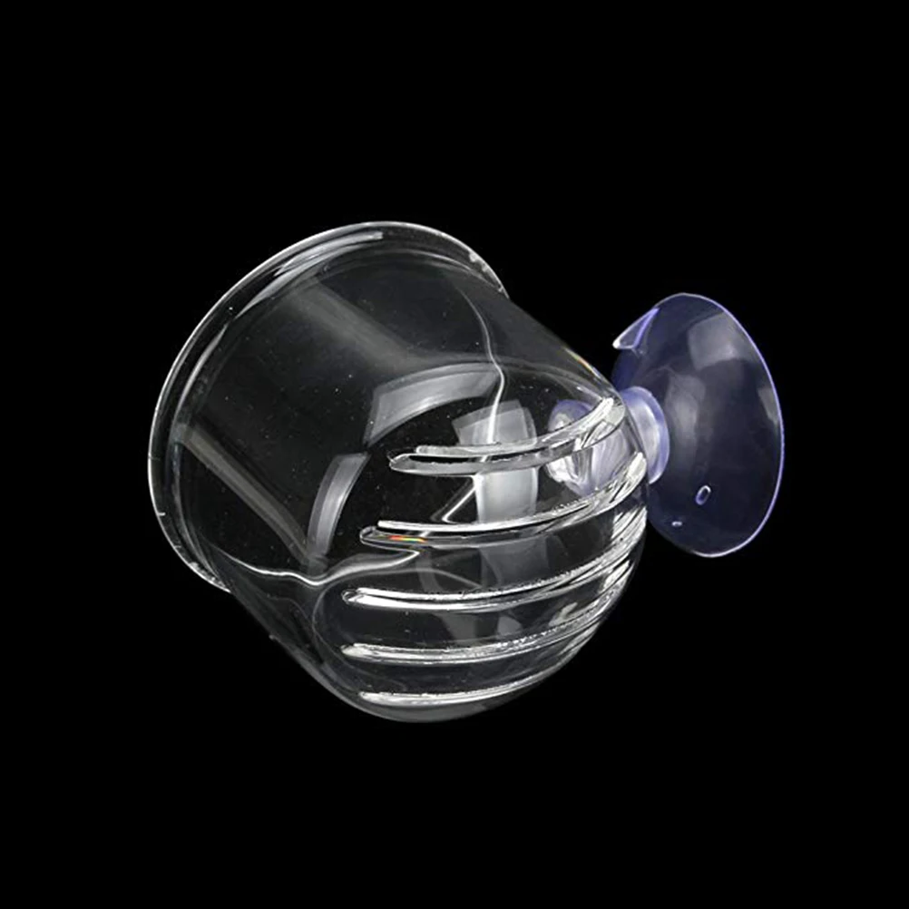 

2Pcs Fish Feeder Glass Feeding Cup Red Worms Brine Shrimp Eggs Clear Aquarium Equipment Aquatic Supplies Size S