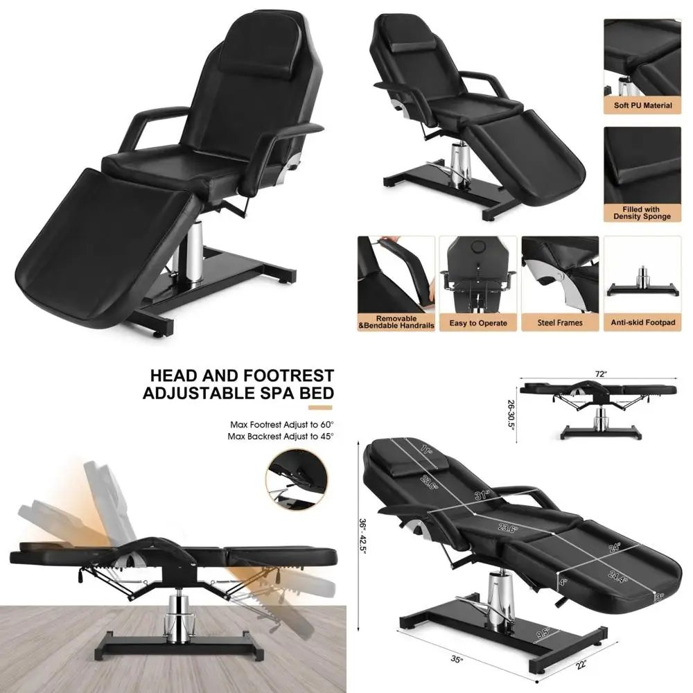 

Adjustable Hydraulic Tattoo and Facial Treatment Chair for Professional Estheticians and Beauty Salons, Ideal for Eyelash Extens