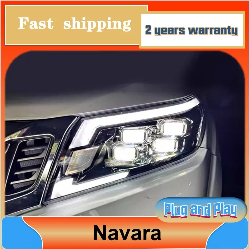 

Car Styling for Nissan Navara NP300 Headlights 2015-2020 NP300 Head Lights DRL Turn Signal Low High Beam Projector Lens