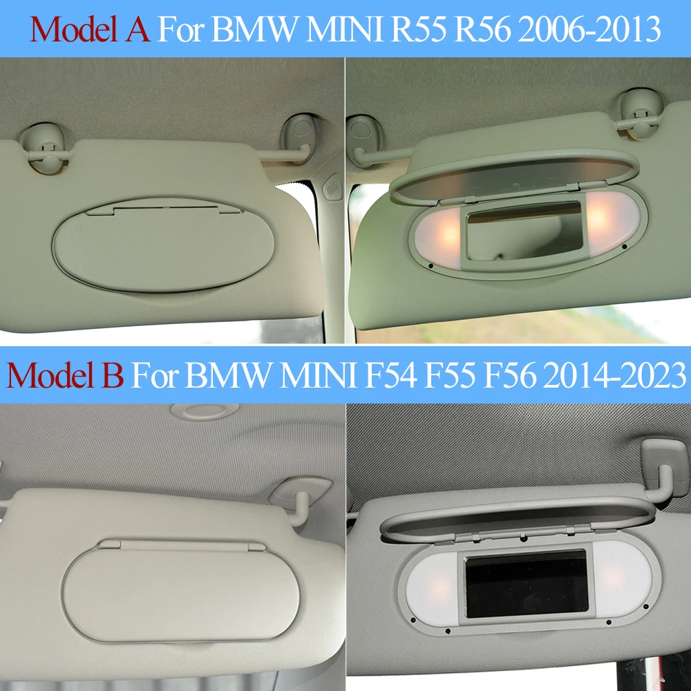 Car SunShade Panel Sun Visor Makeup Cosmetic Mirror Cover For BMW MINI Cooper One JCW R55 R56 F55 F56 51167361833 51167382103