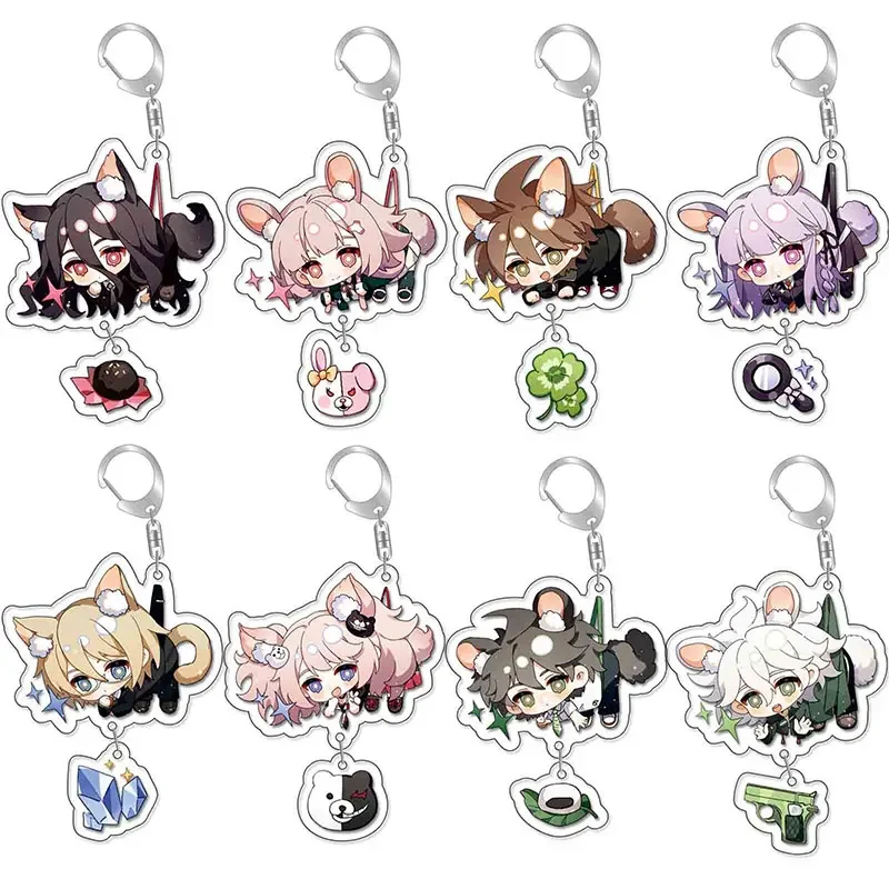 Anime Danganronpa Keychain Cosplay Cartoon Cute Kirigiri Kyoko Naegi Makoto Pendant  Accessories Bag Car Key Chain Jewelry Gifts