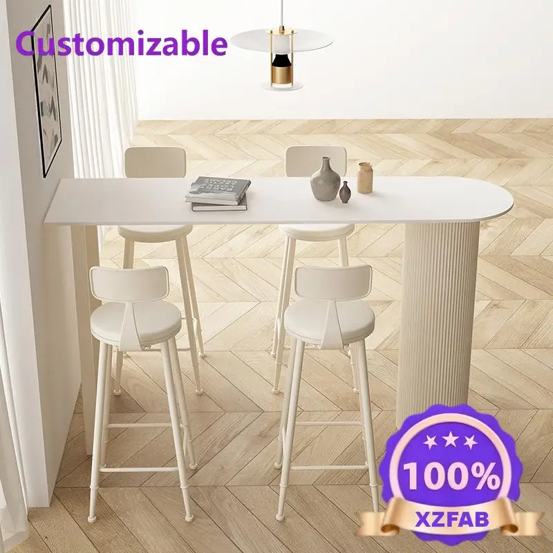 Factory Direct 2026 Cream wind bar table and chair combination high foot small apartment partition sofa side balcony leisure hom