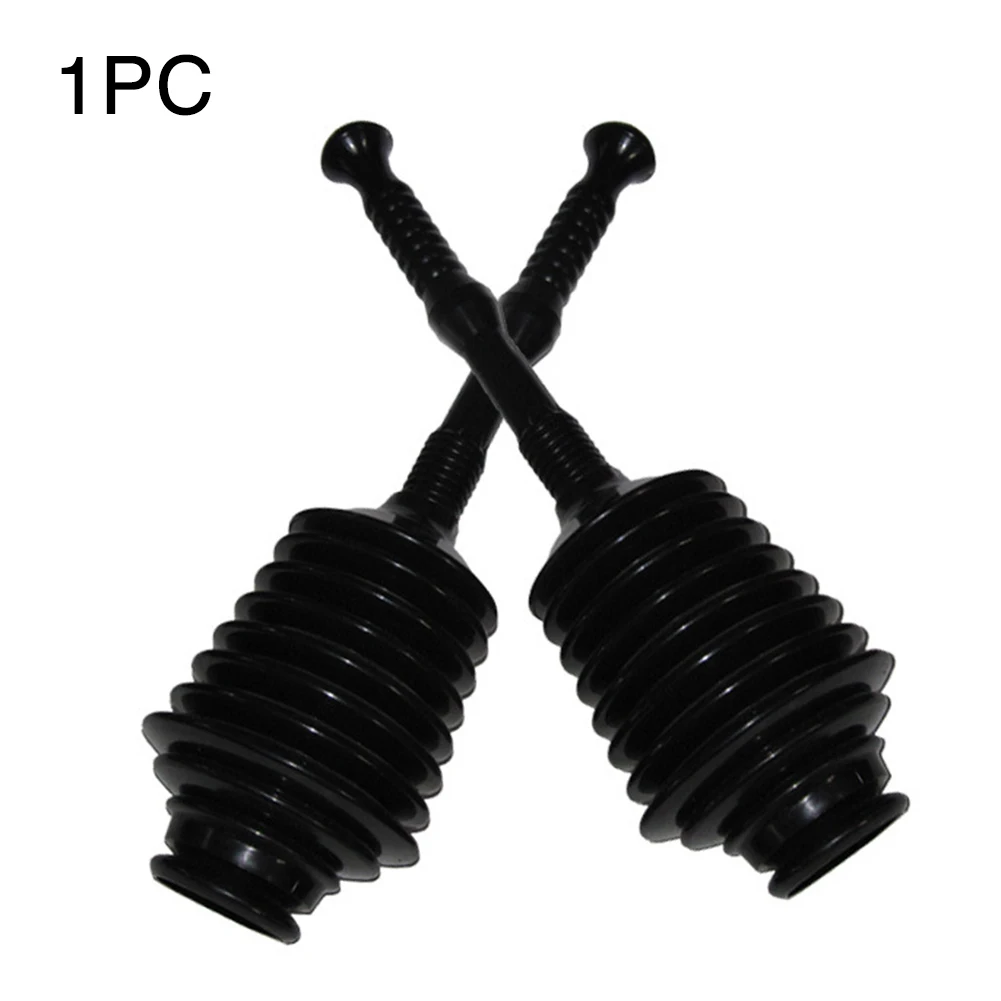 Drain Blockages Bathroom Grip Handy Clear Rubber Toilet Plunger Unblock Suction Black Rubber Easy to Clean Home Cleaning Supply