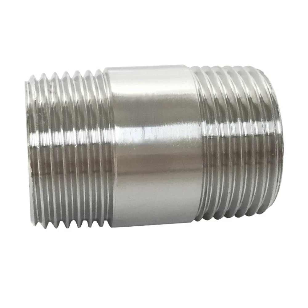 

1/8" 1/4" 3/8" 1/2" 3/4" 1" 1-1/4" 1-1/2" 2" BSPT Male Round Nipple Connector 201 304 316 Stainless Steel Pipe Fitting Water Gas