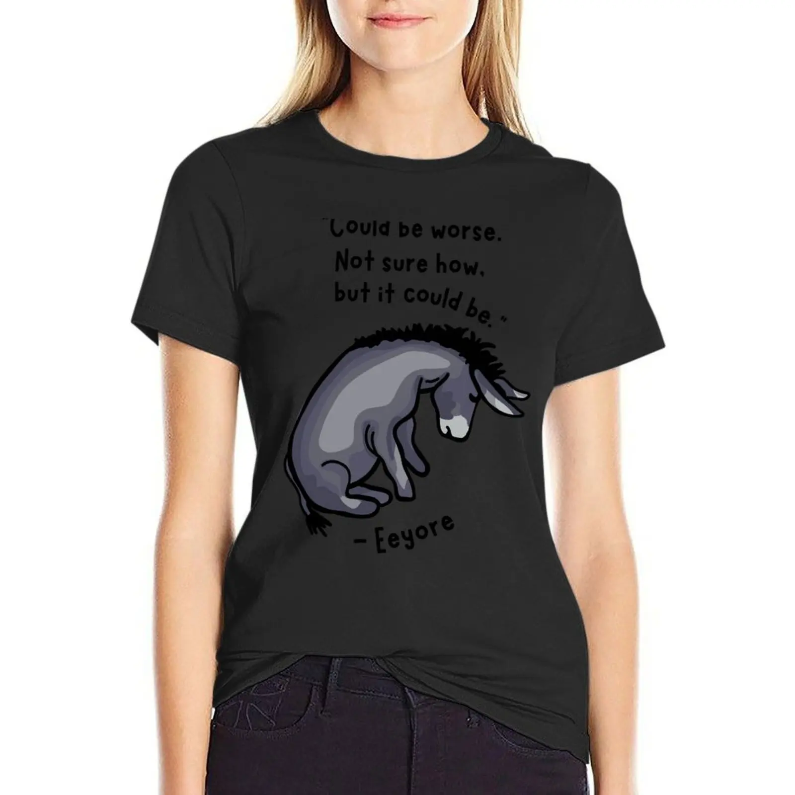 Sad Eeyore Quote T-Shirt customs design your own Blouse korean fashion oversized ariat shirts for Women