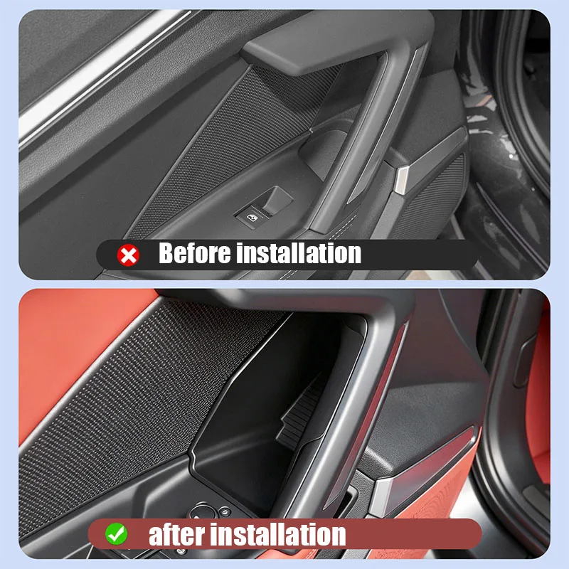 Car front door handle storage box ABS material car interior box For Audi A3 8Y 2025 2026