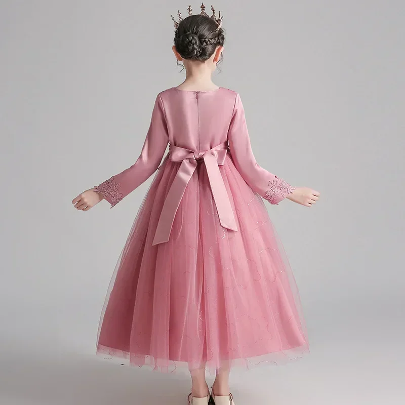 Vestido de princesa puff feminino, vestido de casamento infantil, edição coreana, desfile, novo, primavera e outono, 2023