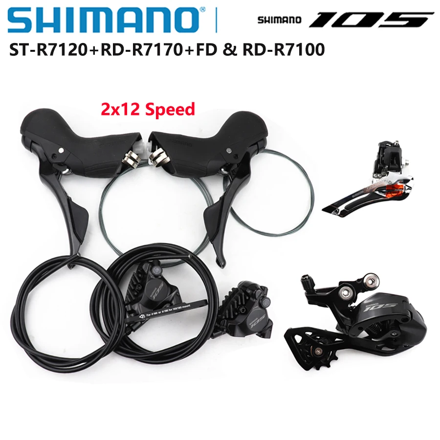 

Shimano 105 R7120 R7170 2x12s road Hydraulic Disc Brake Set R7120 Shifter R7170 Hydraulic Disc Brake R7100 Front Rear Derailleur