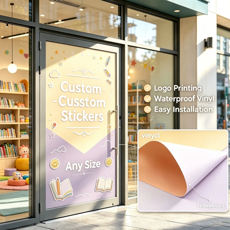 Any‑Size Custom Business Advertising Stickers Vinyl Decals for Commercial Brand Signage On‑site Visual Promotion Brand Showcase