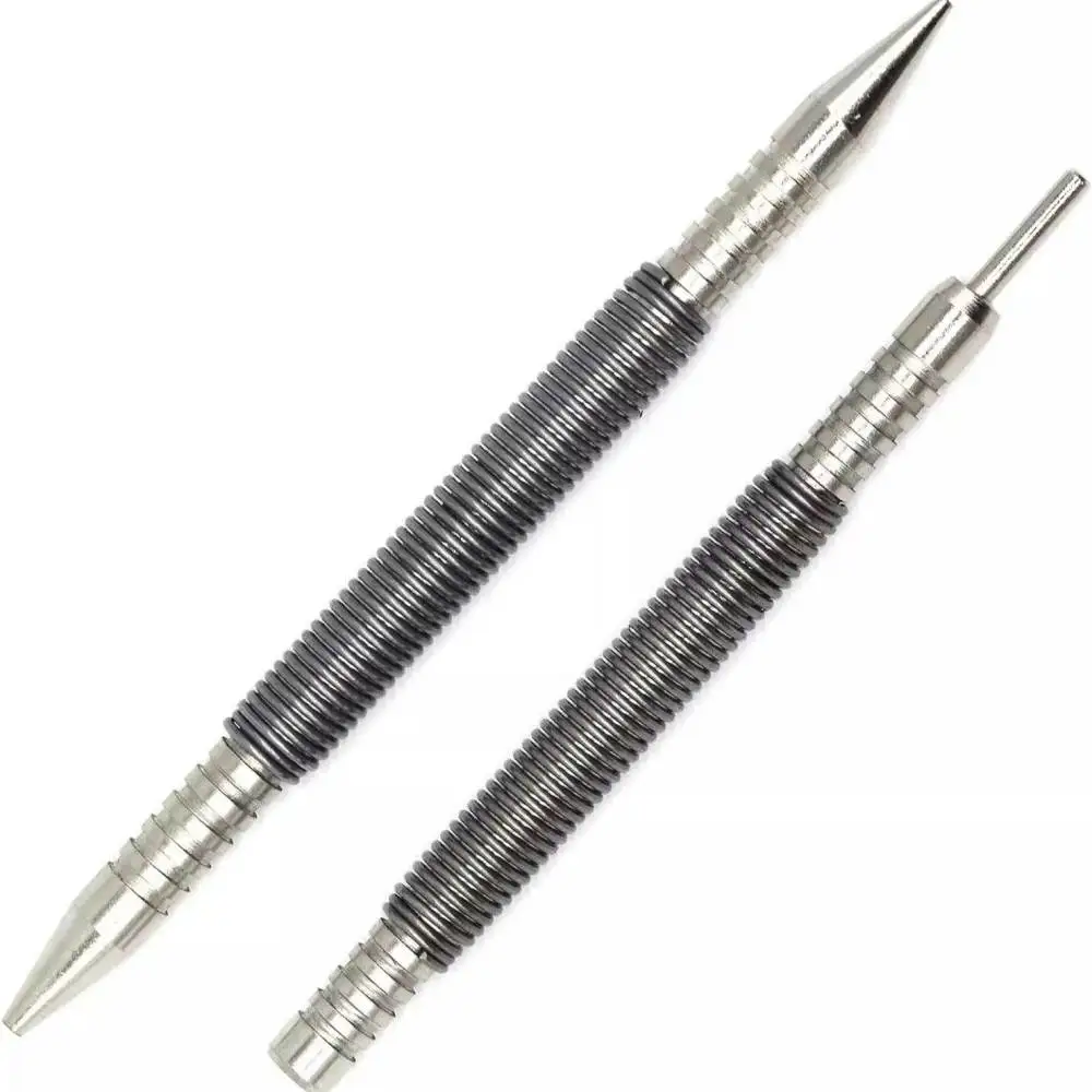 Adjustable Spring Loaded Nail Set Tool Double Ended Punch For Precise Metal Wood Drilling Hole Alignment Hand Equipment