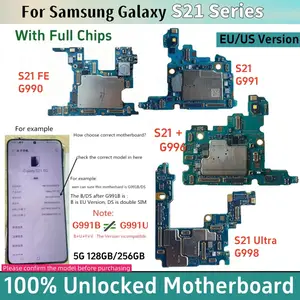 Bilashmart Unlocked S21 Plus G996U/B Motherboard Samsung Galaxy S21 Ultra 5G G998U/B G991U/B S21FE G990B/U G990E Chips Logic Board